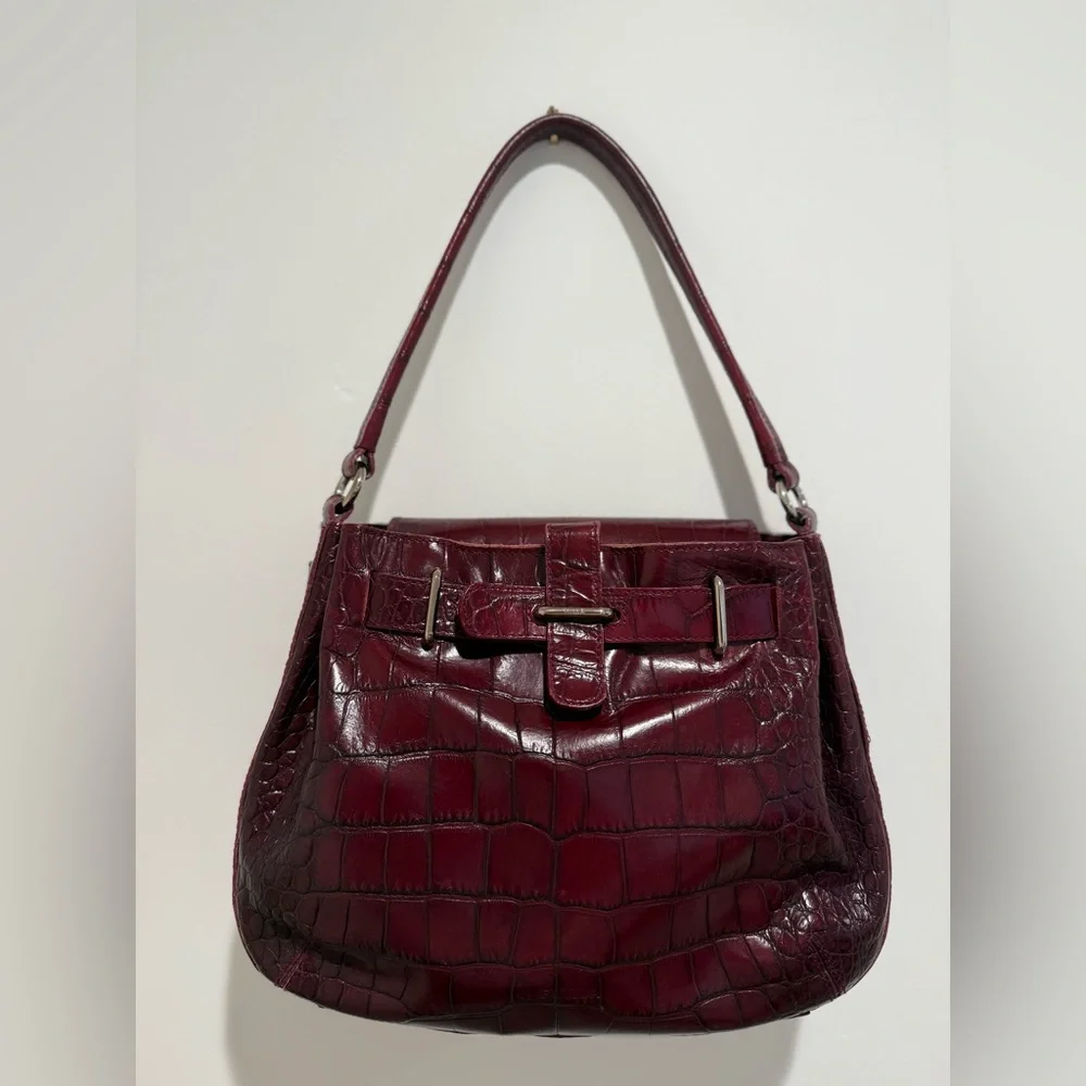 Furla Greta embossed croc handbag shoulder bag - Picture 2 of 13